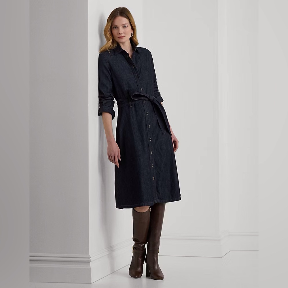 RALPH.LAUREN/DENIM.SHIRT.DRESS